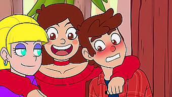 Gravity Falls'A Dayanan Parodi Çizgi Film Pornosu: Yakın Çekim Yalama Ve Cowgirl Sürme