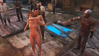 Offentlig Gruppesex I Fallout 4 Med Tegneseriefigurer I Diamond City