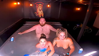 Steamy Threesome With Kendra And Misty In The Hot Tub