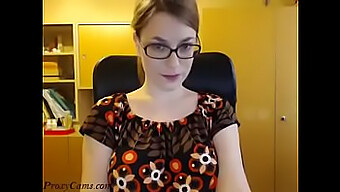 A Sexy Bookish Girl Undressing And Performing A Striptease On A Webcam - Proxycams.Com