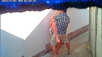 Outdoor Romantic Encounter Captured On Surveillance Footage