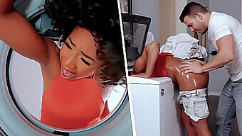 My Girlfriend'S Black S-Mom Gets Stuck In The Washing Machine - Milfed