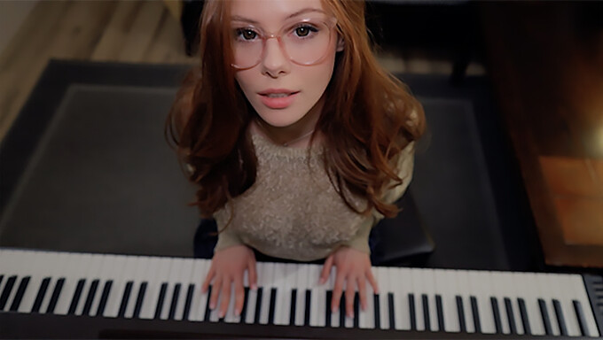 A redheaded student's sexual encounter with a piano teacher during music lessons