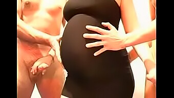 Gangbang With Pregnant Woman In Black Dress And Bukakke Cumming