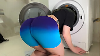 Stepsis Gets Stuck In Leggings At The Washing Machine And Needs Help