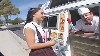 Teen Gets A Taste Of Hardcore Action With Ice Cream Theme